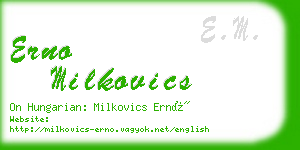 erno milkovics business card